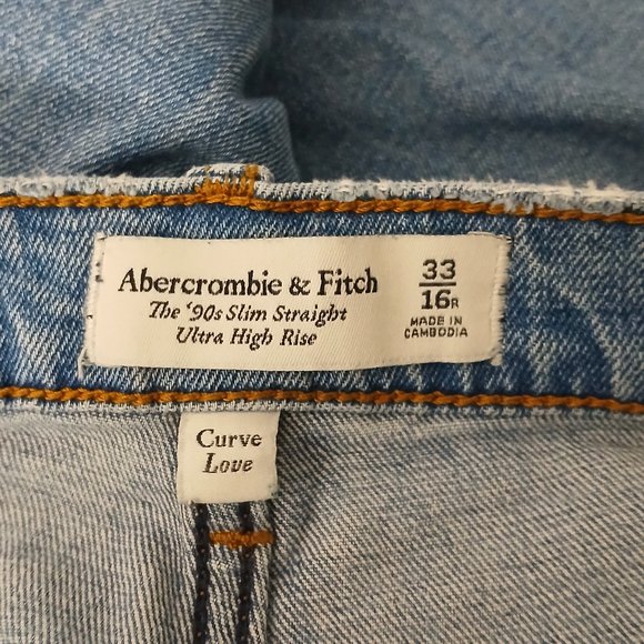 Abercrombie & Fitch Jeans Size 16 Curve Love 90s Slim Straight Ultra High Rise - Picture 9 of 11